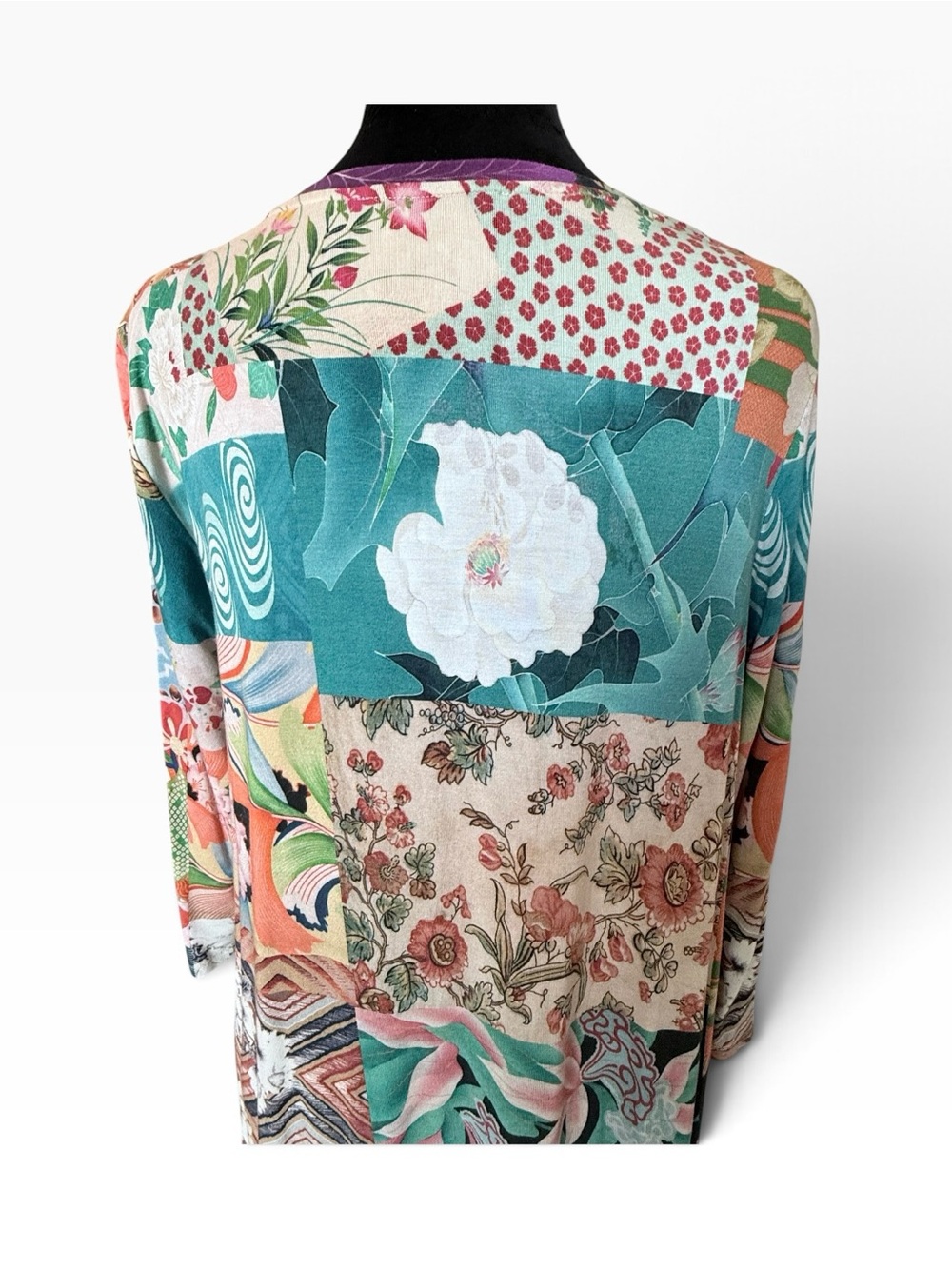 Johnny Was Multicolor Patchwork Floral Tunic Top Size Small - Picture 7 of 12